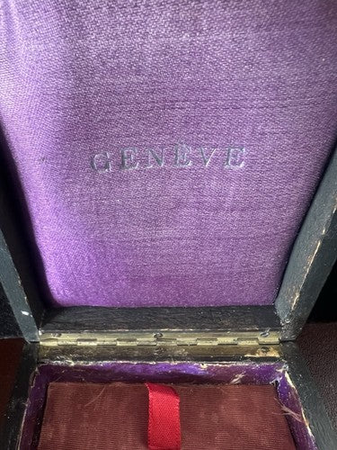 GINEVRA Boîtier Boîte Montre Poche Coffret Trousse Bois Vintage