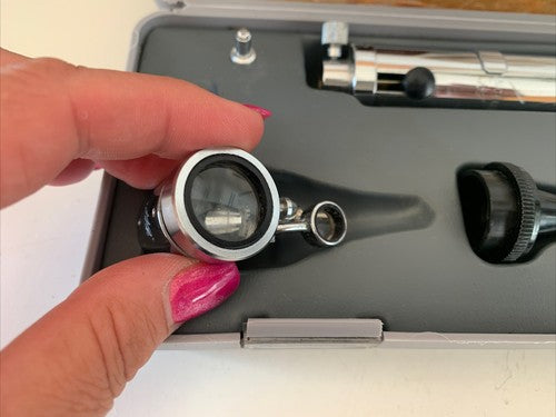 🔴 GOWLLANDS OPHTHALMOSKOP, VINTAGE MEDIZINISCHER DIAGNOSESET MIT ETUI 