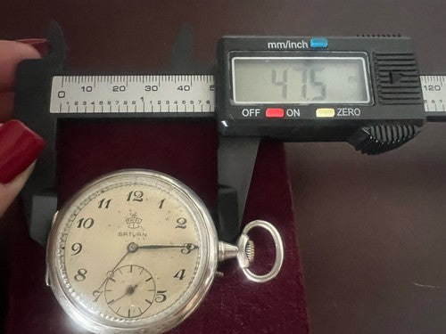 🔴 Orologio tasca THIEL Saturn Leonida ARGENTO 800 manuale funziona vintage