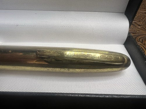 🔴 TOUJOURS penna stilografica PISTONE cappuccio laminato oro scrive vintage