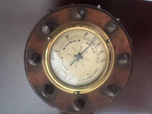 🔴 Igrometro di precisione umidità meccanico con basamento legno stazione meteo