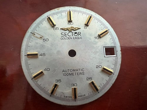 🔴 SECTOR Golden Eagle orologio 100 metri QUADRANTE da revisionare parti vintage