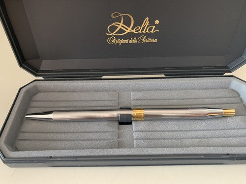 Delta Stylo-Plume Sphère Biro Activa Hitech Design Avec Trousse, Vintage