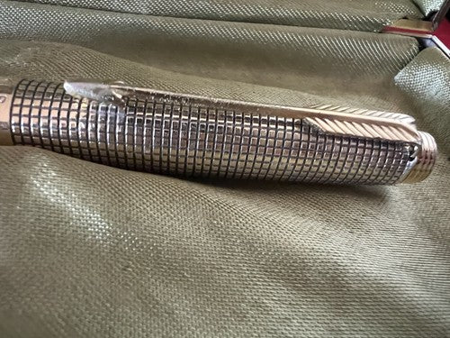 🔴 PARKER 75 penna stilografica ARGENTO SOLIDO Sonnet placcata oro pennino ORO