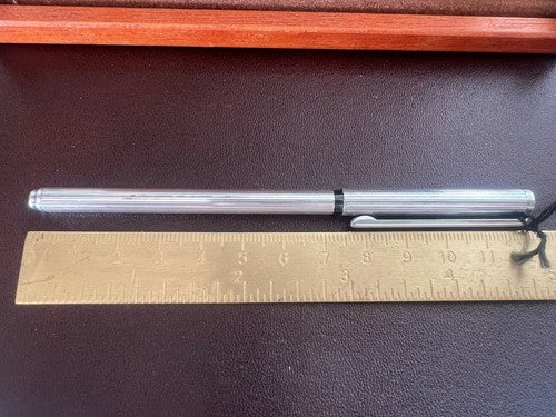 Ronson Pen Sphere Plated Silver Marking Vintage With Warranty 1970