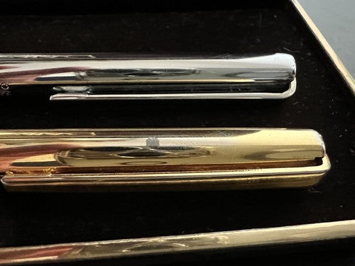 Omas Pen Sphere Chrome + Pen Gold Metal Scrivono Italian Vintage