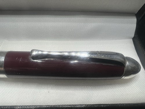 🔴 DELTA penna sfera roller GRAFFITI lacca bordeaux profili laminati argento