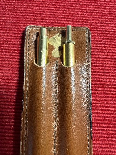 🔴 CARABINIERI Kugelschreiber mit Druckknopf + Druckbleistift, vergoldet, schreibt im Vintage-Stil 