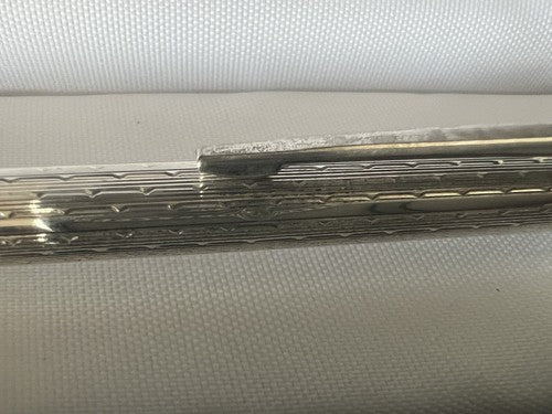 🔴 Penna sfera ARGENTO 800 massiccio corpo guillocchè bassorilievo vintage 24