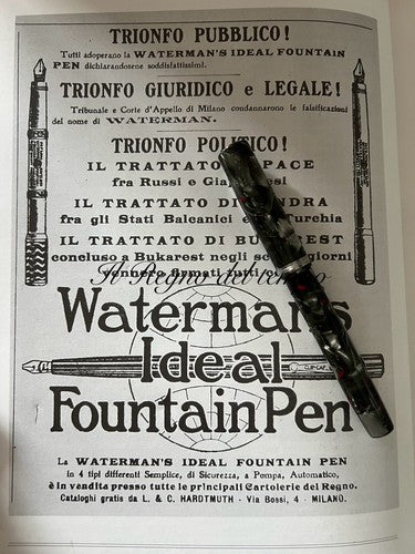 🔴 WATERMAN'S penna stilografica 94 celluloide leva pennino ORO scrive vintage