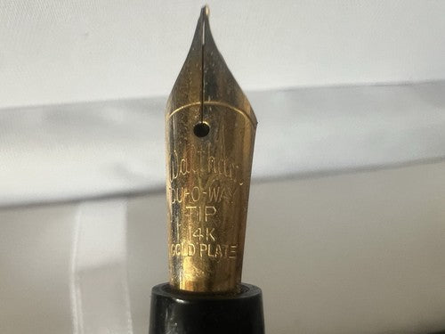 🔴 WALTHAM penna stilografica celluloide nera a leva SCRIVE vintage 1930