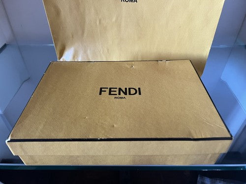 🔴 FENDI Roma black fabric and leather diary holder with vintage box L 13 h 17 