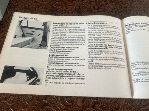Volkswagen Golf Booklet Car Use Maintenance Italian Original Vintage 1979