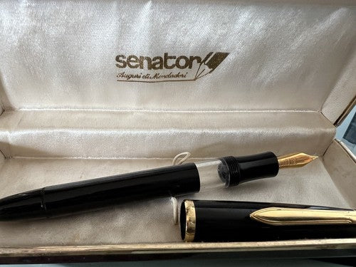 🔴 SENATOR PISTON Füllfederhalter mit schwarzer Iridium Point Pelikan Tinte 