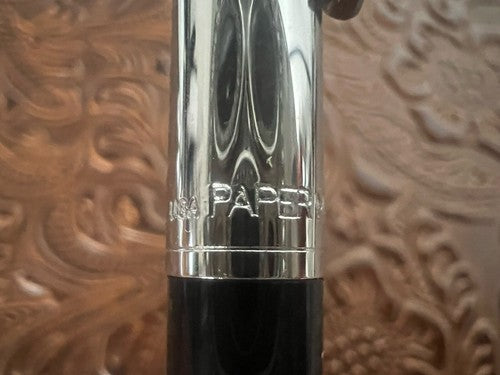 Papermate Druckbleistift, schwarze Kappe, Chrom, Vintage 