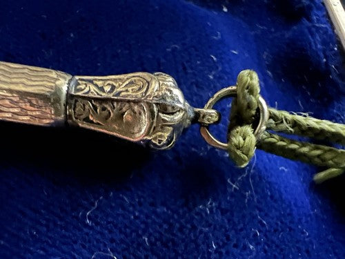 Bleistift Mechanical Laminiert Gold 18 K Anhänger Miniatur Chatelaine Antik A 