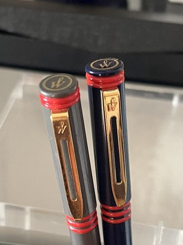 🔴 WATERMAN penne stilografiche BLU punta FF GRIGIO punta F scrivono vintage