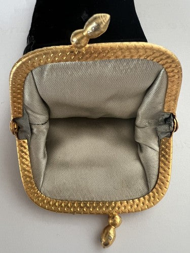 🔴 SCARABEO custodia occhiali donna fodero velluto seta pietra a rilievo vintage