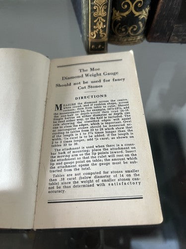The Moe Dimond Weigh Calculator Manual Wind Guide Diamond 1951