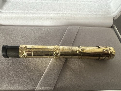 🔴 ANCORA penna stilografica retrattile placcata oro funziona vintage B