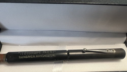 Testoscopio RUNKBAKEN MANCHESTER Stylo Bakélite Boussole Rare Vintage 1930