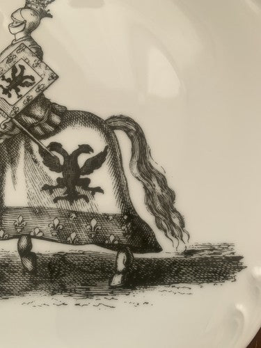 🔴 TIRSCHENREUTH piatto porcellana Germany a parete CAVALIERE 2 vintage 25 cm