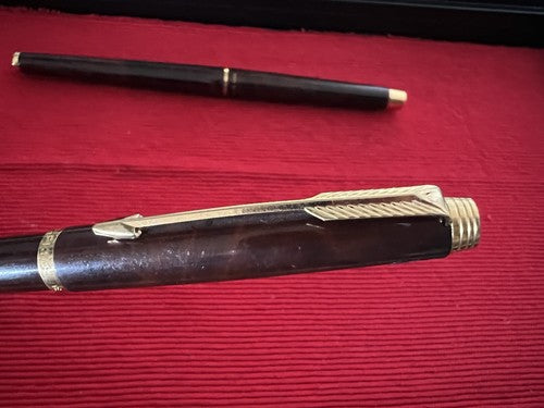 🔴 PARKER penna stilografica 180 lacca e sfera Parker 75 scrivono vintage