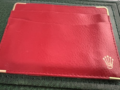🔴 ROLEX porta garanzia portagaranzia uomo pelle rossa 101.60.55 vintage