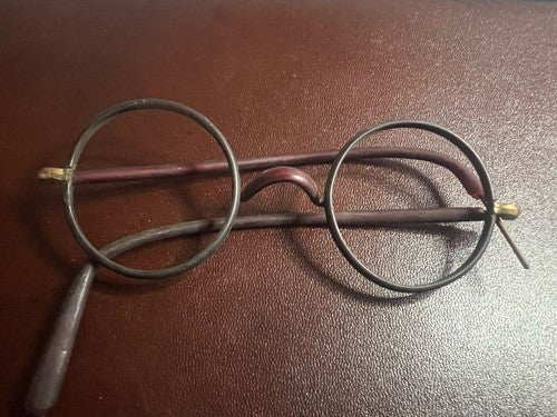 🔴 Montature OCCHIALI ANTICHI metallo e bachelite leggeri Charlie Chaplin 1800