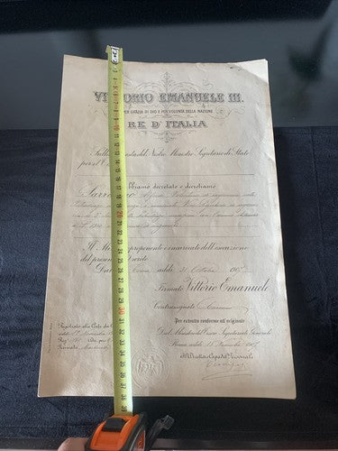 🔴 VITTORIO EMANUELE III, Titel FINANZRECHNER, Dekret des RECHNUNGSPRÜFERGERICHTS 1907 