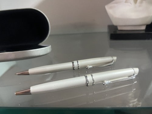 Mercedes Stylo-Plume Sphère + Crayon Mécanique Laque Argent de Collection