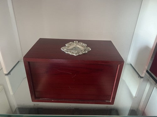 🔴 Portagioie cofanetto ARGENTO 925 legno cofanetto scrigno astuccio 4