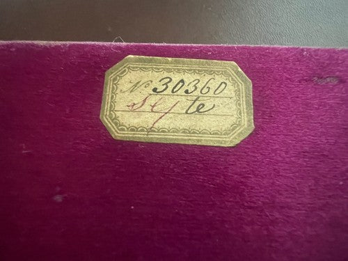 🔴 Scatola orecchini astuccio cofanetto velluto tessuto viola antico 1920