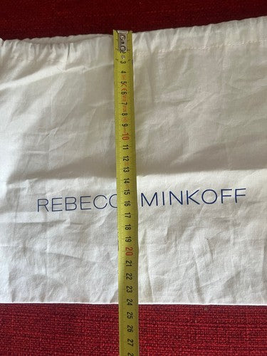 🔴 REBECCA MINKOFF sacca borsa anti polvere corone con lacci L 32 h 25 cm