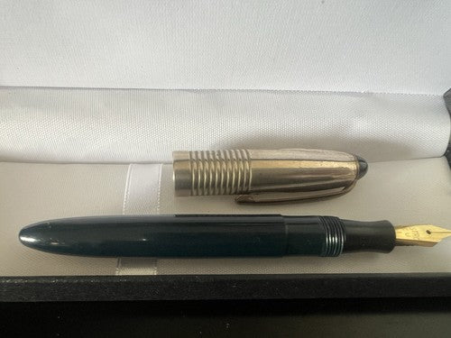Liberty Stylo-Plume Stylo à Plume Levier Bleu Capuche Métal Écrit Vintage 1930