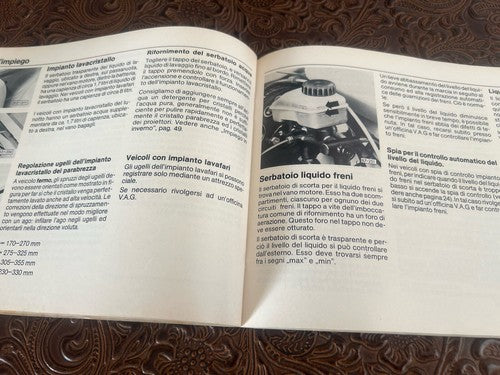 Volkswagen Golf Broschüre Fahrzeugwartung Italienisches Original Vintage 1980 