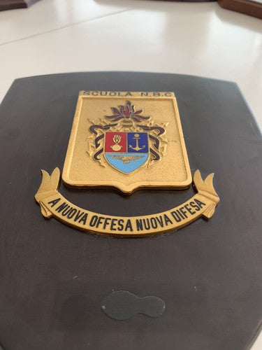 Crest Military Shield Wood State Maggiore Protection Scuola NBC