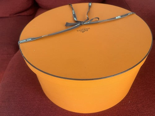 HERMES Boîte Étui Chapeau Sac Grand Vide ORIGINAL Diamètre 41 Cm