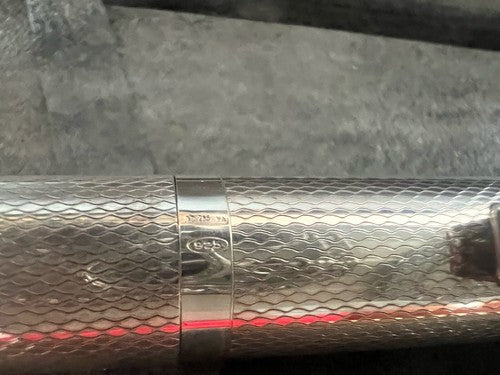 🔴 TAGAMET fountain pen SOLID 925 SILVER guilloche HEAVY WEIGHT writes 