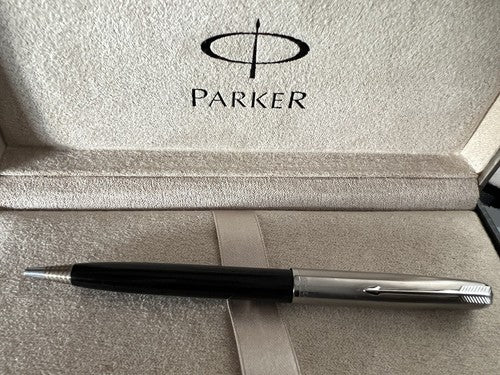 🔴 PARKER 51 matita meccanica gioiello nero cromato affusolato matita vintage