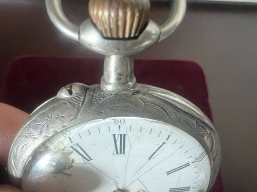 Montre Poche Homme Argent 800 Ciselé Fonctionne Antique Début 900