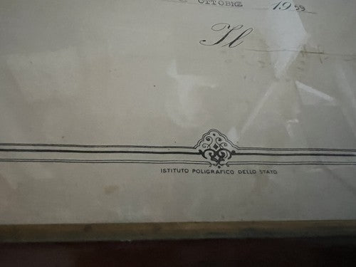 🔴 CROCE bronzo al merito guerra e Attestato con timbri quadro ORIGINALE 1959