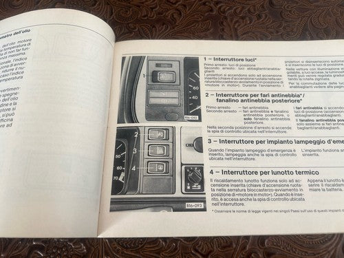 Volkswagen Golf Broschüre Fahrzeugwartung Italienisches Original Vintage 1980 