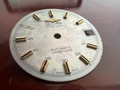 🔴 SECTOR Golden Eagle orologio 100 metri QUADRANTE da revisionare parti vintage