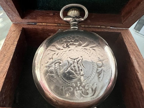 🔴 REMONTOIR orologio tasca ARGENTO 800 cilindri manuale da revisionare parti