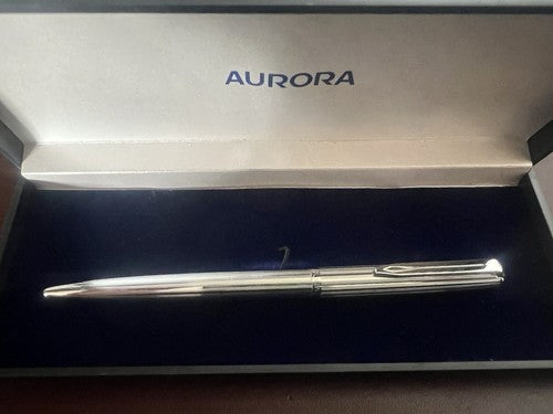 🔴 AURORA 98 Nikargenta Kugelschreiber schreibt Italienisch mit Vintage-Garantie A 