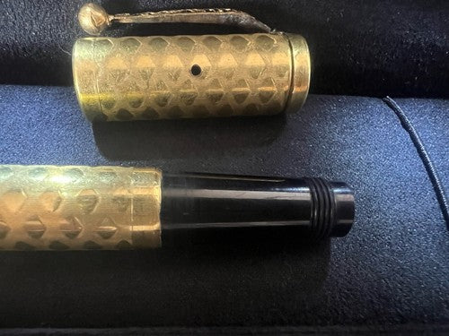 UHLMANN'S Eternal Stylo-Plume Stylo à Plume Rétractable Plaqué Or Marche Vieux