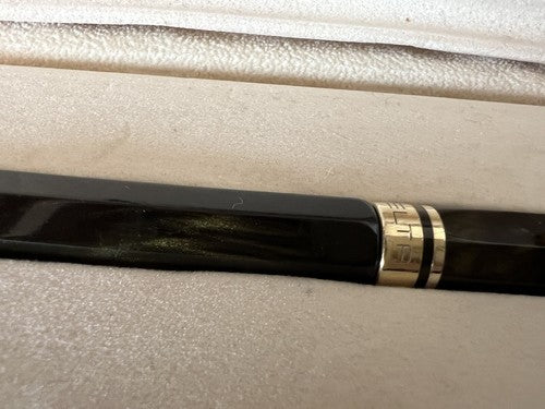Delta Stylo-Plume Sphère Marbré Facettes Et Argent 925 Écrit Avec Boîte 