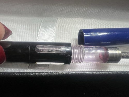 🔴 TOUJOURS penna stilografica BLU pistone placcata oro vintage
