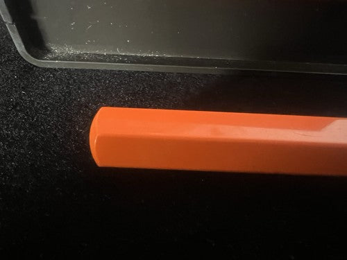 🔴 FABER CASTELL penna sfera arancione profili sagomati astuccio RARA VINTAGE